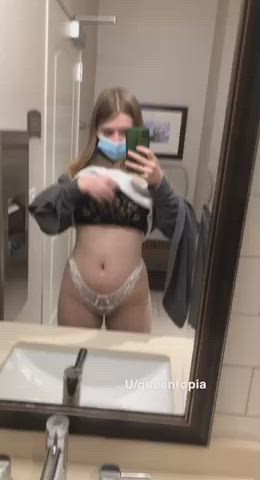 Sneak me into the bathroom when we’re out together and fill me with cum 🙈