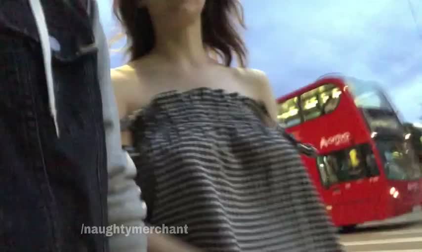 Flashing my tits on the streets of London