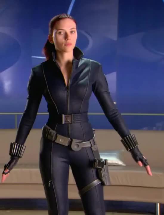 Scarlett Johansson Showing Off Her Black Widow Outfit Porn Clip At Givemeporn Club