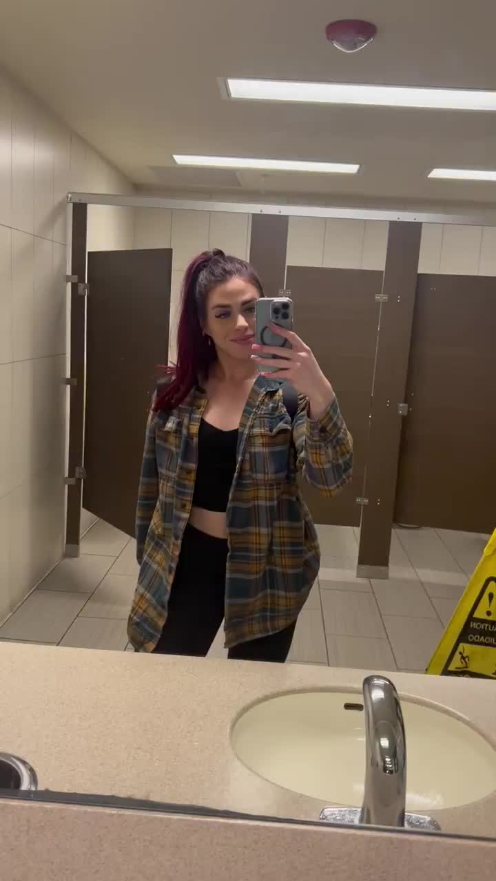 I went in the unisex bathroom in hopes someone would walk in [GIF]