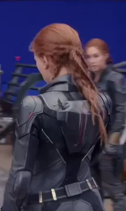 Obsessed with Scarlett Johansson’s ass in her tight black widow costume