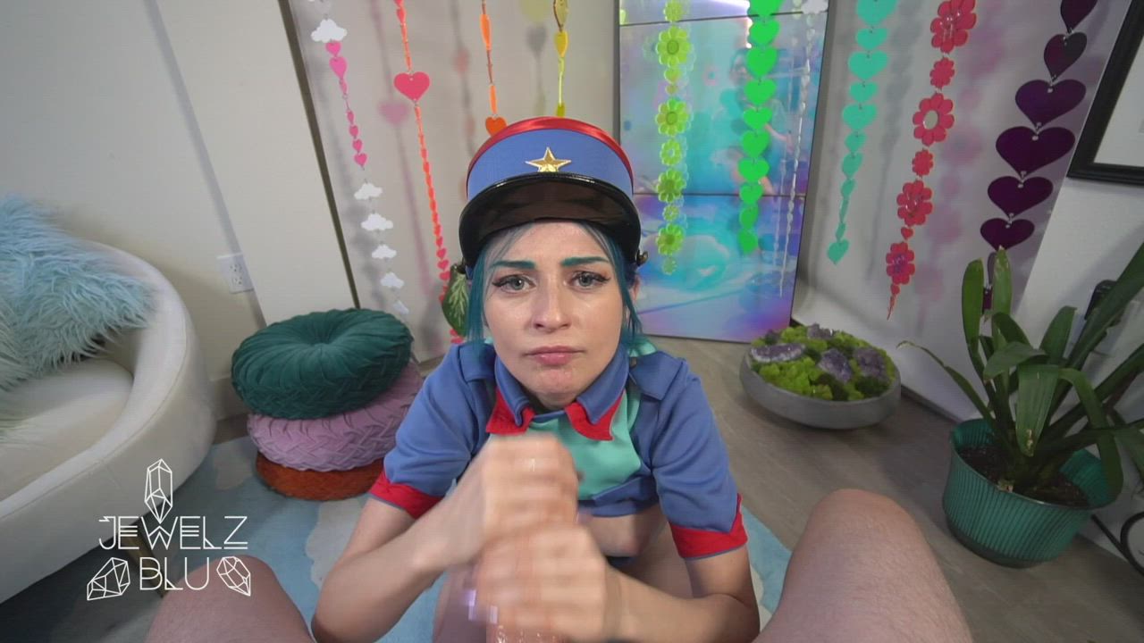Jewelz Blu - Officer Jenny Swallowing Cum