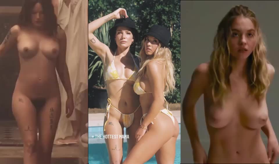 halsey and Sydney Sweeney showing their tits on/off