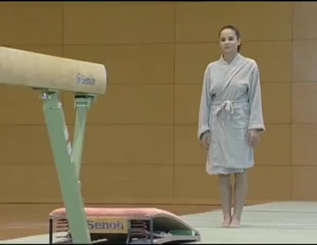 Corina Ungureanu. Topless gymnastics. 2002