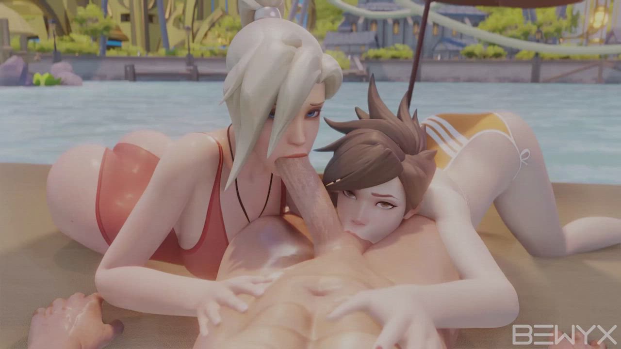 Forgot Your Swimming Trunks, with Mercy and Tracer (Bewyx/Dark Dreams) [Overwatch]