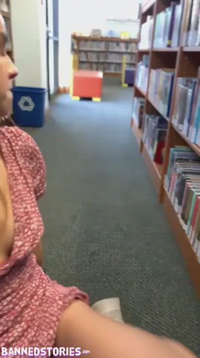 Ellie Eilish - quickie in the public library