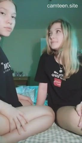 Two blonde teen