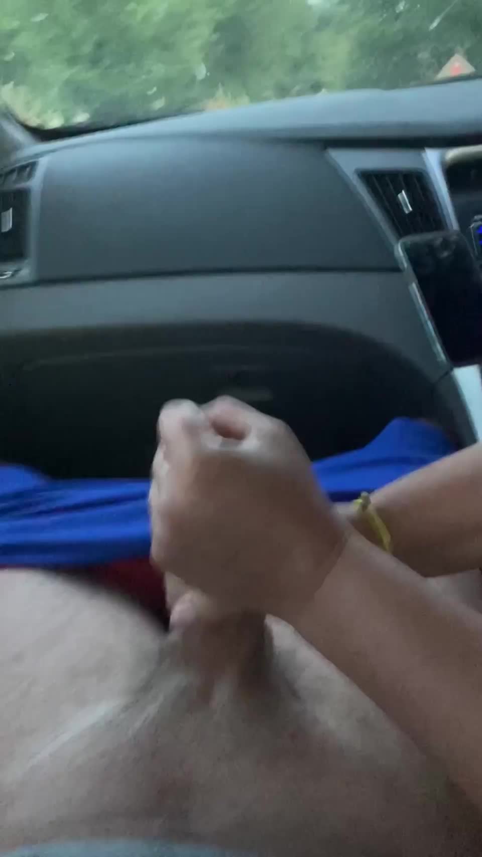 Making him cum on the side of the road